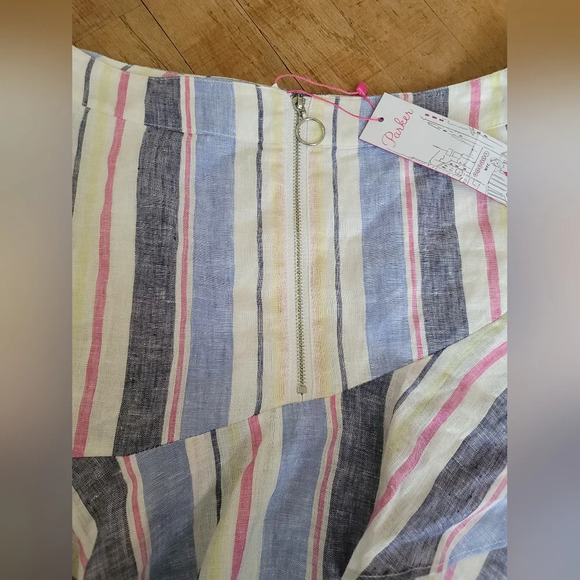 NWT - Parker Ruffle Linen Mini Skirt, Multi Color, Size‎ Small - Picture 4 of 7